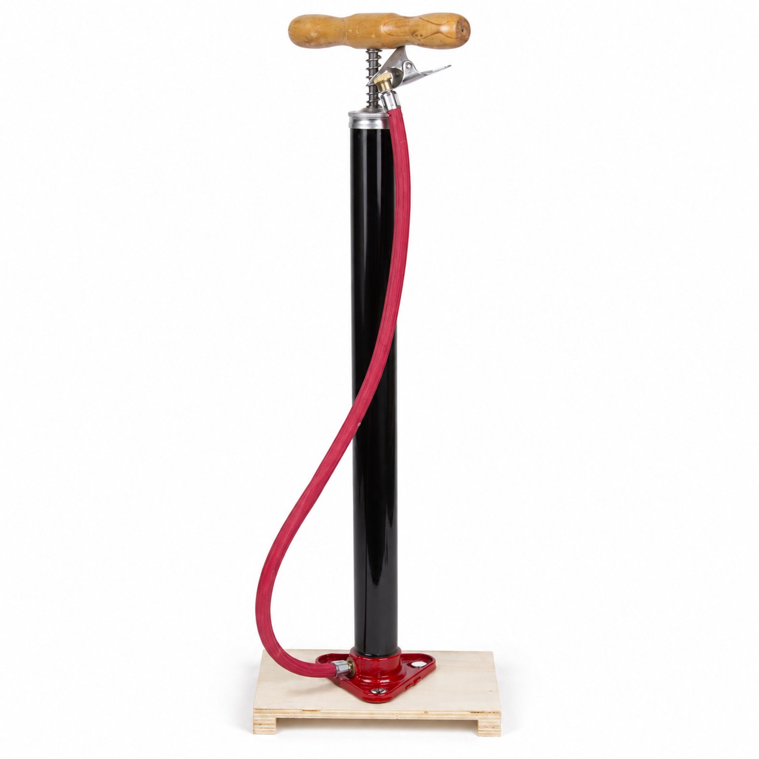 Fietspomp Holland - Houten Handvat en Voetplank - 60 cm - 3 Bar - Dunlop
