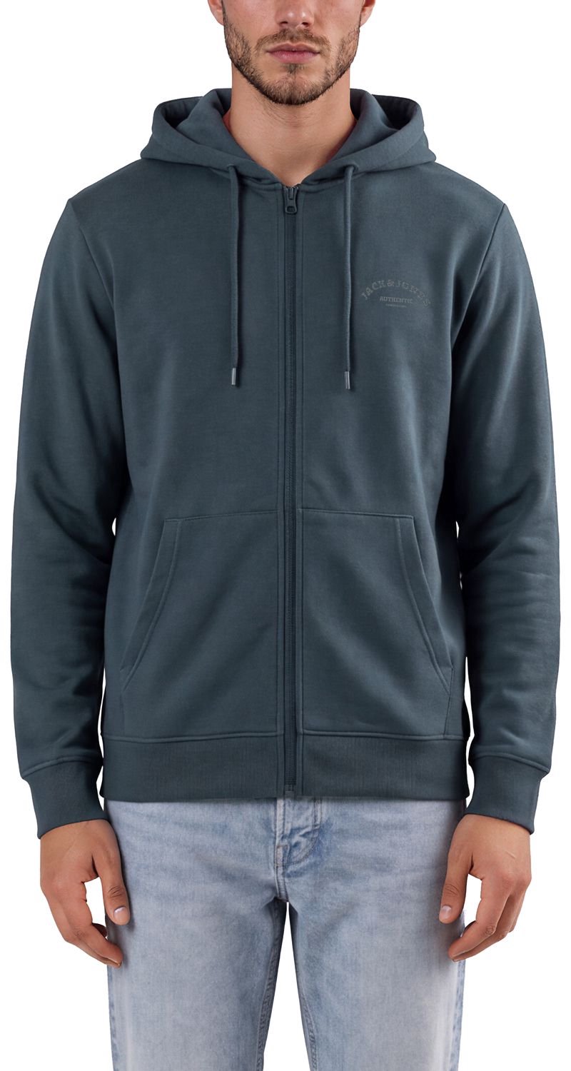 Jack & Jones Heren Sweatjack JJAUTHENTIC SWEAT ZIP HOOD regular fit Blauw XXL Volwassenen Hoodiejacket - Sweatvest