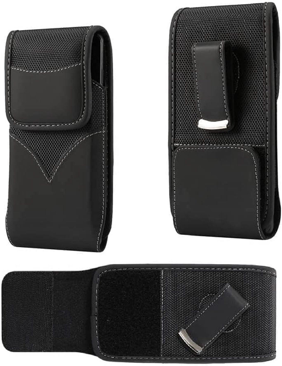 Nylon Telefoon Holster met Draaibare Clip - Zwart - Modern design - Ideaal voor Intex Aqua Trend Lite - m-winkel