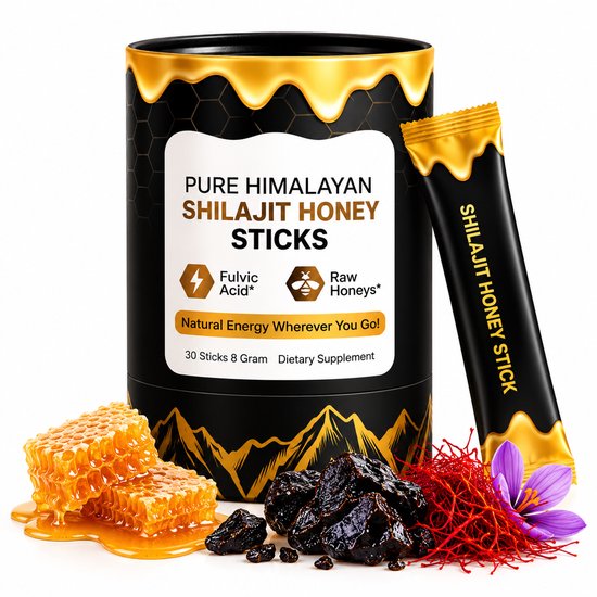 Shilajit-Himalayan Shilajit met Honing & Saffraan – 30 Sticks