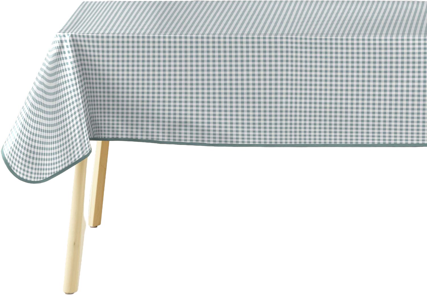 Douceur d'intérieur - Rechthoekig tafelkleed MINI VICHY SAUGE, 140 x 240 cm, salie ruitje