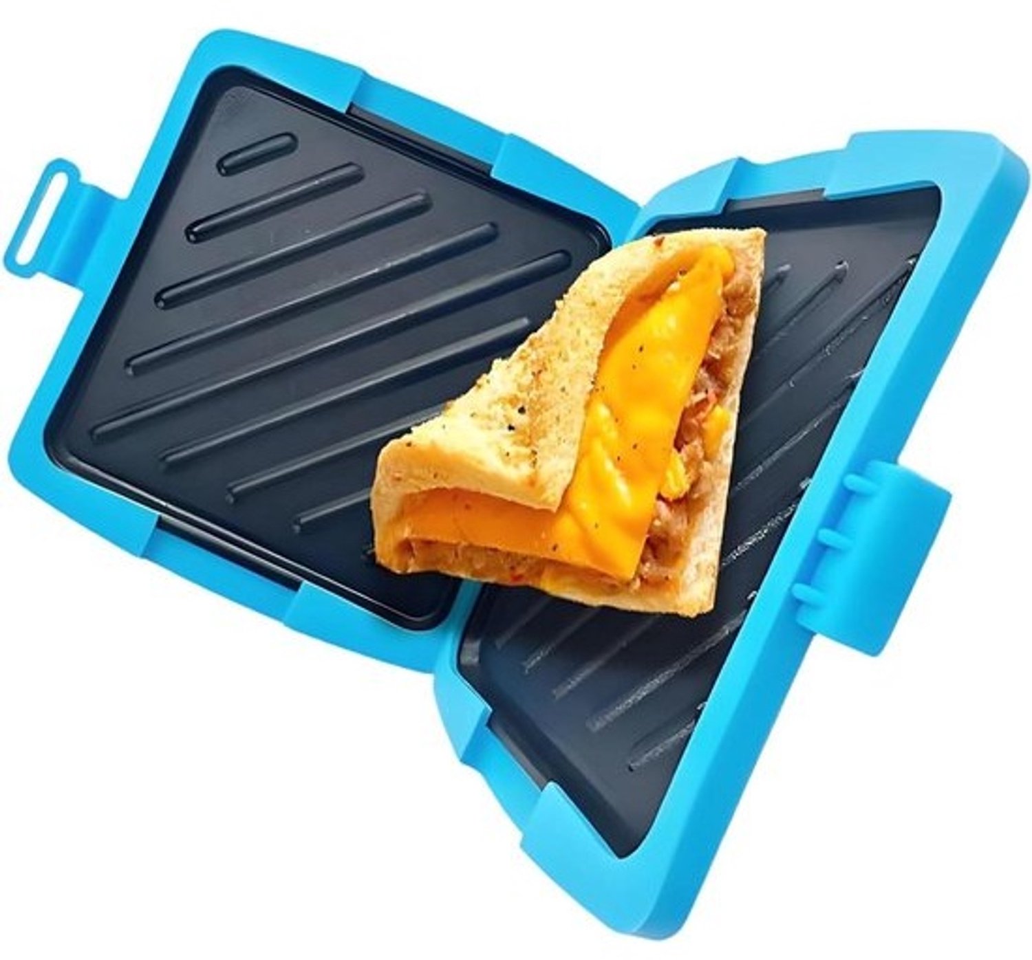 Sandwichmaker - Paninigrill - Snelle maaltijden - Geschikt voor de magnetron - Compact - Blauw
