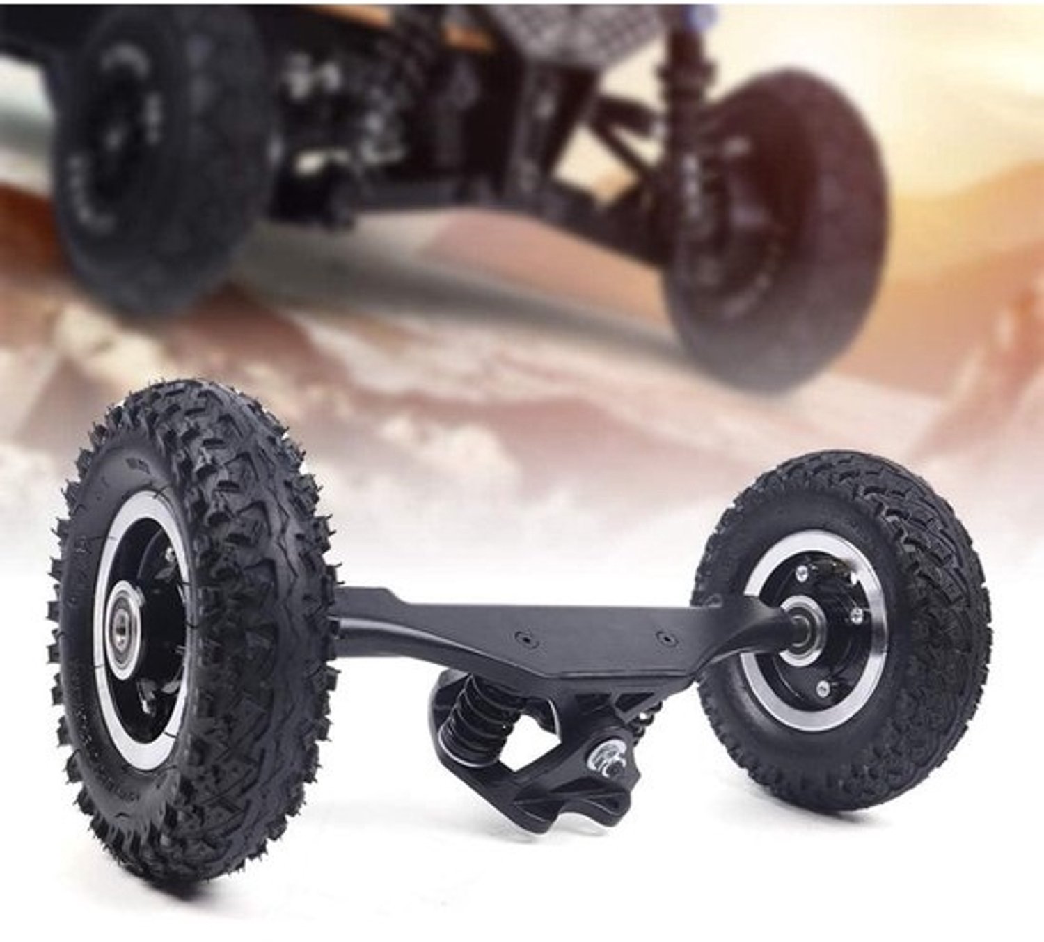 Vrachtwagenwielencombo Elektrische longboardwielen Offroad rijden Matzwarte aluminiumlegering 420 mm