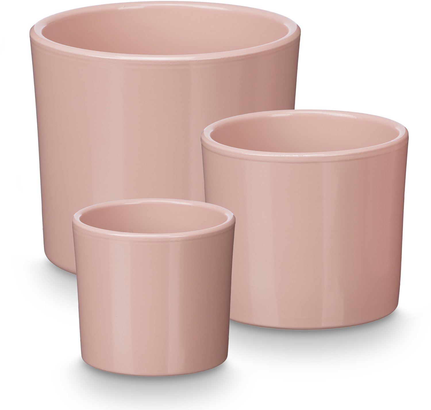 IBERGARDEN - Bloempot - Keramische potten, 3 stuks, Ø 14, 17, 22 cm - roze