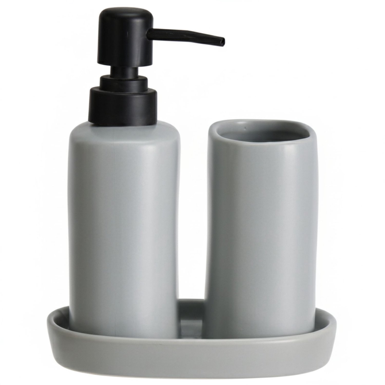Bathroom Solutions - Badkamer set PLY, keramische dispenser, beker en dienblad