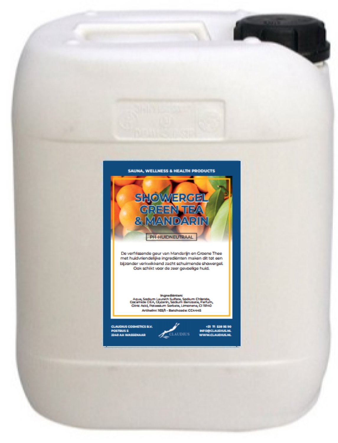 Claudius Douchegel Green Tea & Mandarin 10 liter - showergel - navulling - voordeelverpakking