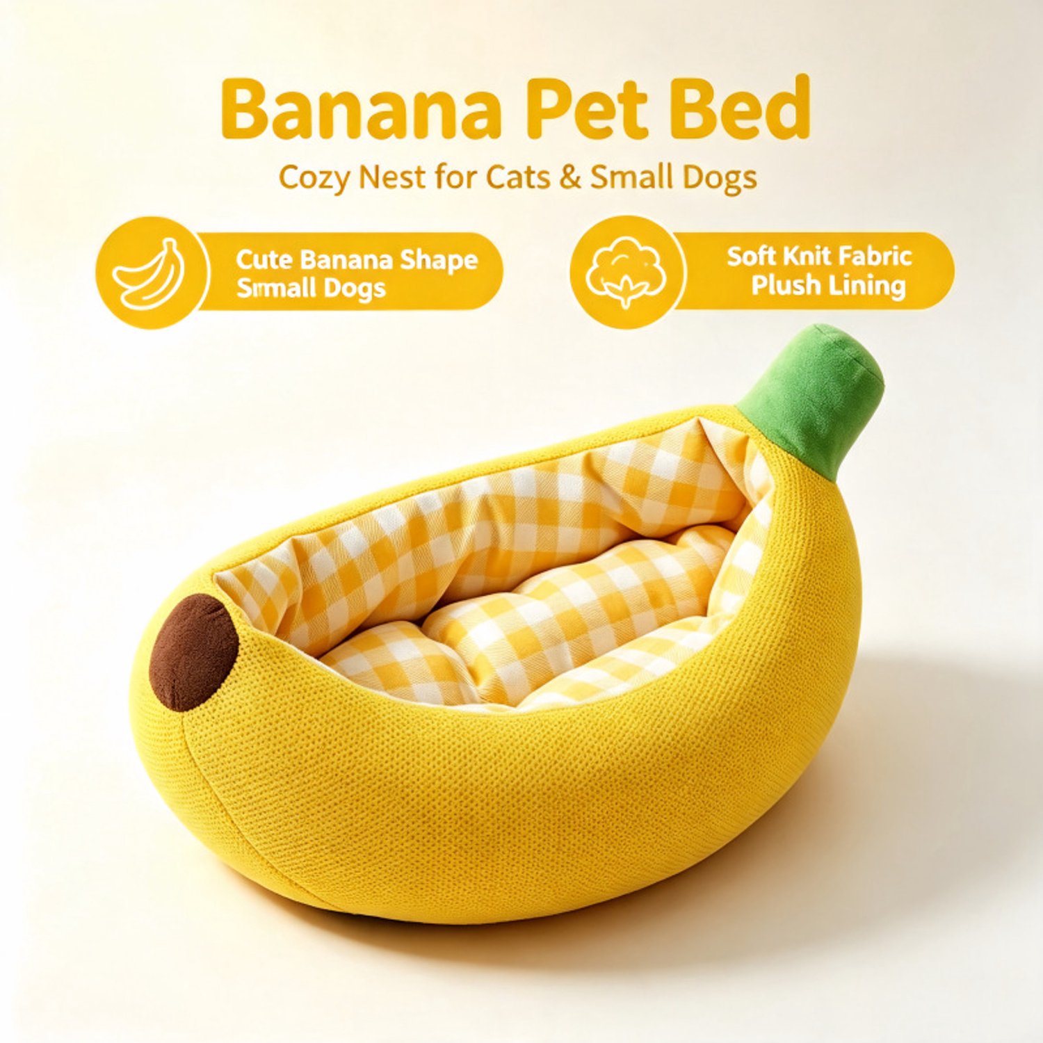 YAGXIG Hondenmand - Banaanvormige Huisdierenmand - Kattenmand - Huisdierenmand - Comfortabel - Wasbaar - Banaanvormig - Huisdierbenodigdheden - Alle Seizoenen - L (70*41 cm, geschikt voor huisdieren tot 14 katten)