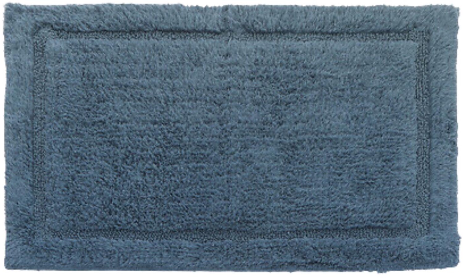5Five Fluffy Badkamer kleedje / badmat voor de vloer - 50 x 75 cm - blauw - dikke stof - katoen - extra soft - Colorama serie