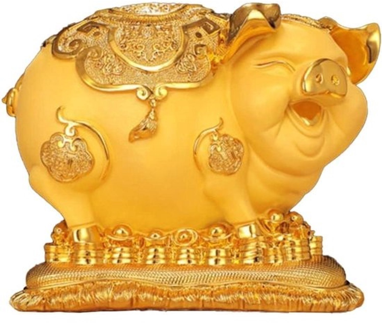 Gouden spaarvarken - Varkensspaarpot - Geld sparen - Extra groot formaat - 40 cm - Goud
