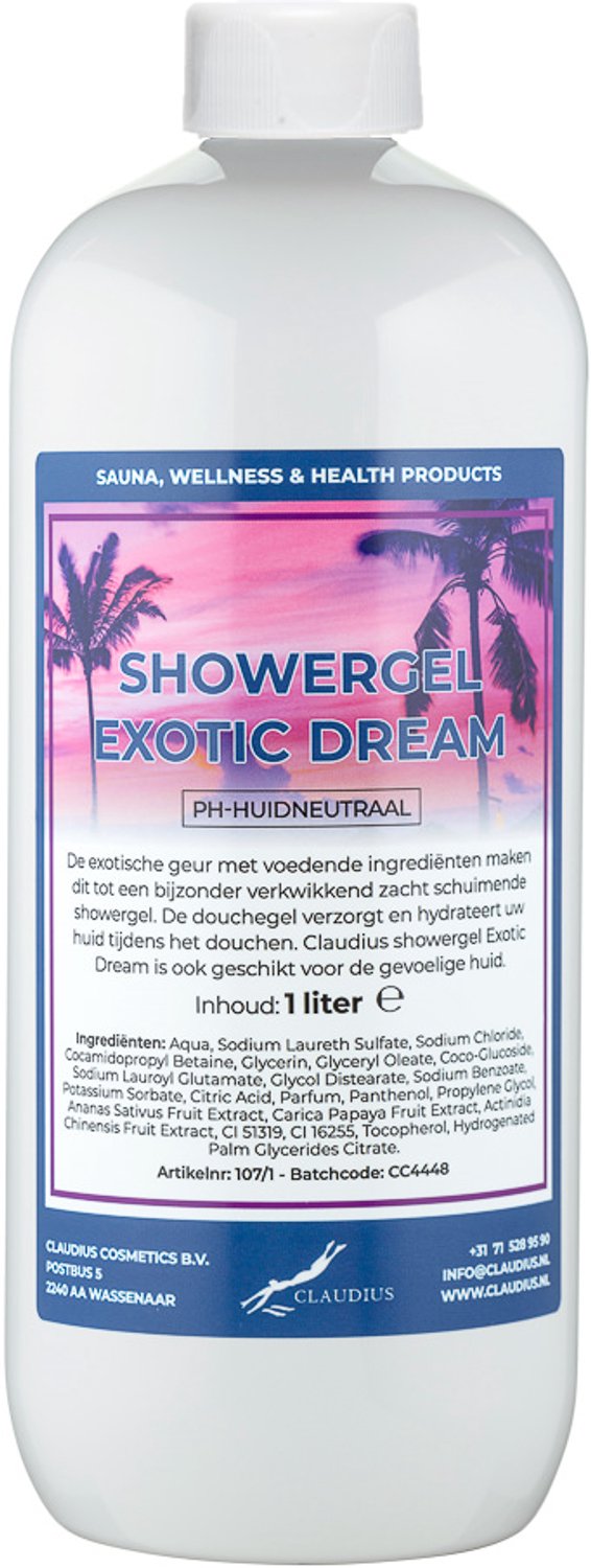 Claudius Douchegel Exotic Dream 1 liter - showergel - navulling - voordeelverpakking