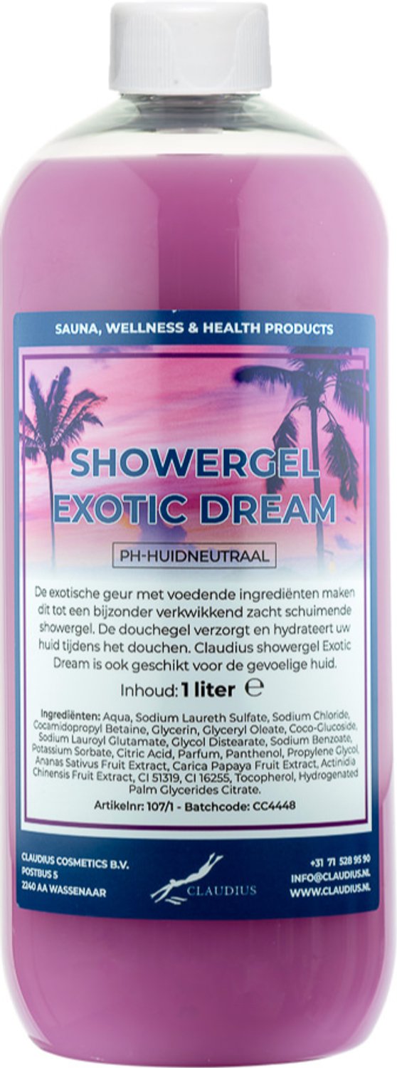 Claudius Douchegel Exotic Dream 1 liter - showergel - navulling - voordeelverpakking