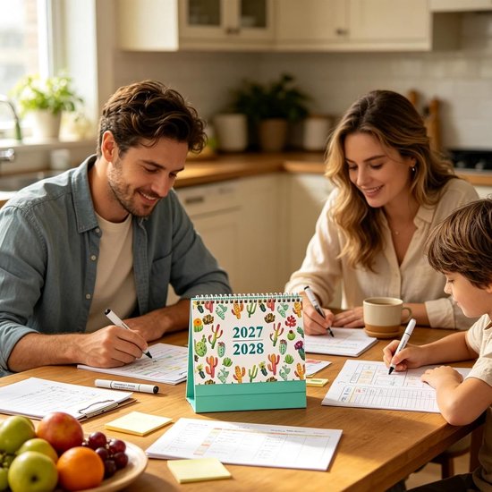 Bureaukalender 2027–2028 – Planner voor 18 maanden – Geschikt voor studenten, docenten en iedereen – Ideaal voor verjaardagen, als cadeau, voor op kantoor of thuis – Stijl B — cadeau in Kalenders & Planners - foto 3