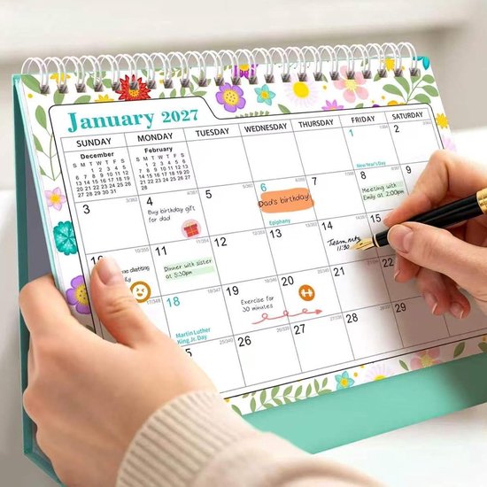 Bureaukalender 2027–2028 – Planner voor 18 maanden – Geschikt voor studenten, docenten en iedereen – Ideaal voor verjaardagen, als cadeau, voor op kantoor of thuis – Stijl B — cadeau in Kalenders & Planners - foto 6