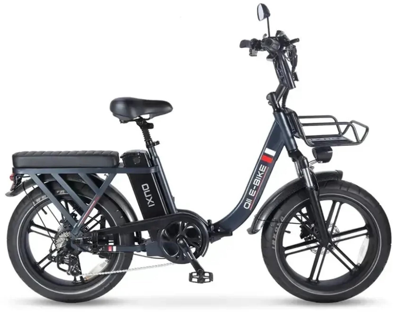 OUXI Q11 Elektrische Vouwfiets- Fatbike - 20 Inch - 250W Motor - 7 Versnellingen - 50 km Actieradius - Mechanische Schijfremmen - Donkergrijs