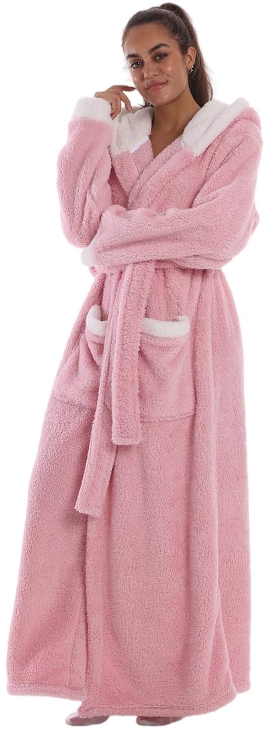 Warme Badjas met Capuchon - Ultra Zachte Flanellen Fleece - Unisex - Comfortabele Loungewear voor Thuis