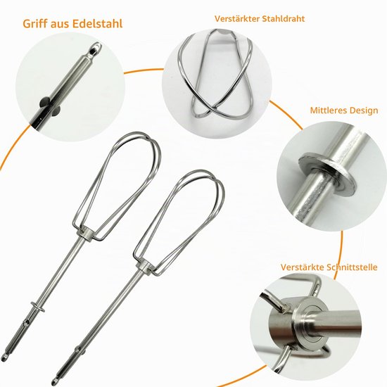 Garde voor Handmixer - RVS - Set van 2 stuks - 4 Draadstaven - Keukenmachine Accessoire — afbeelding 2