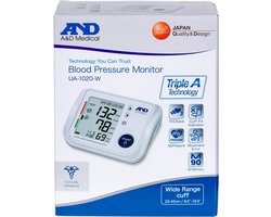 A&D Medical UA-1020-W - bovenarm bloeddrukmeter - 90 geheugenplaatsen - aanbevolen Nederlandse Hartstichting - screent tegelijkertijd op een onregelmatige hartslag (IHB) en atriumfibrillatie (AFib)