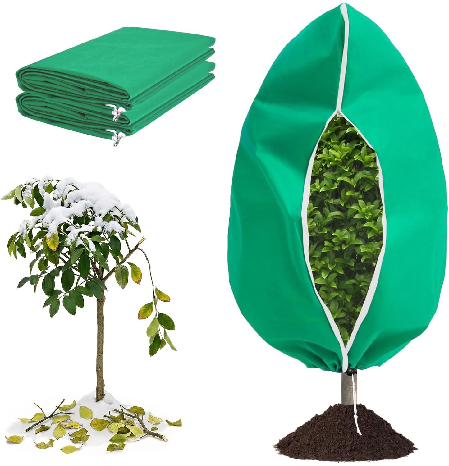 Set Van 2 Plantenhoezen - Vorstdekens Voor Bescherming Tegen Bevriezing - Herbruikbare Plantenhoezen Met Ritssluiting