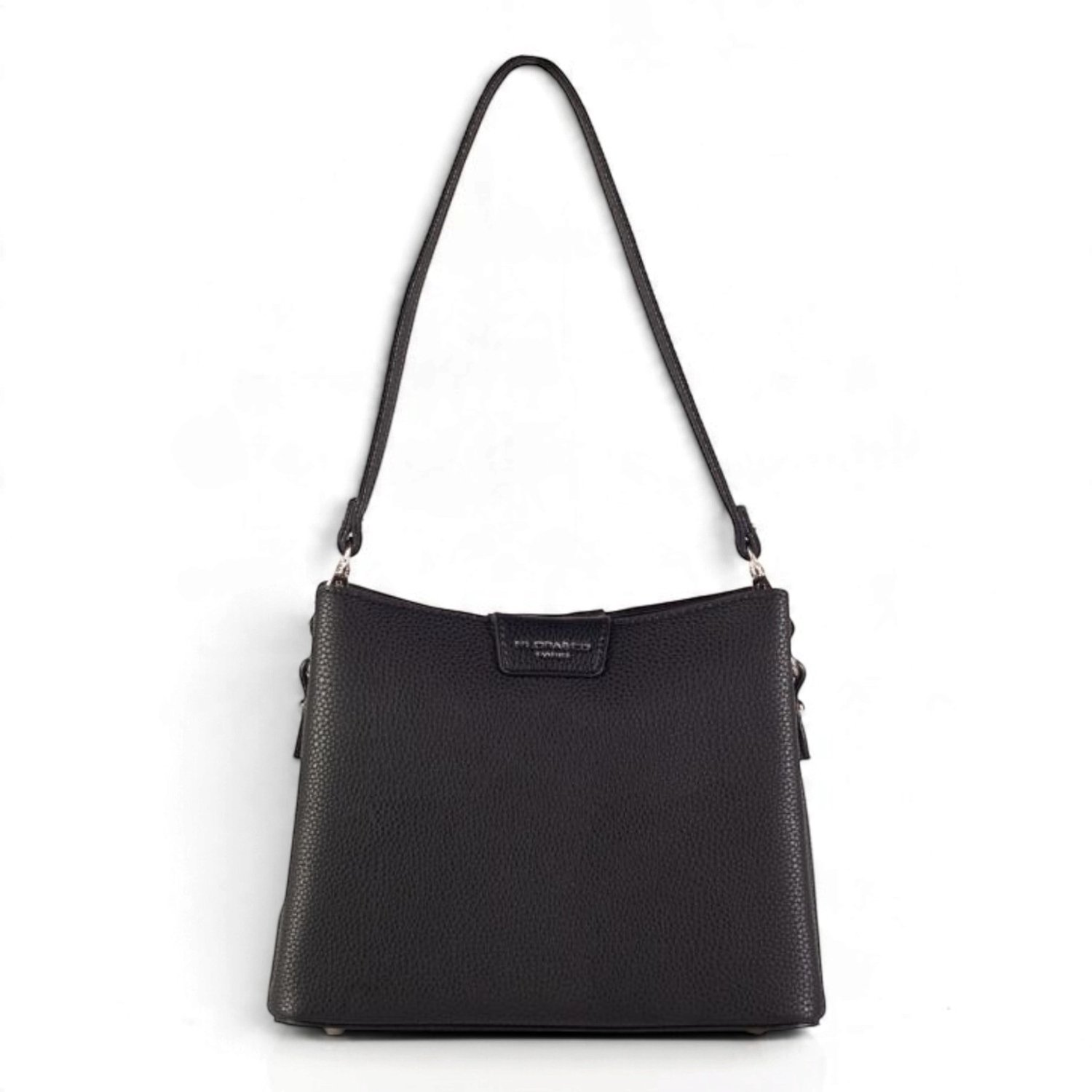 Flora&Co - SAMANTHA - imitatieleer met structuur - dames handtas/schoudertas - korte en lange draagriem - zwart