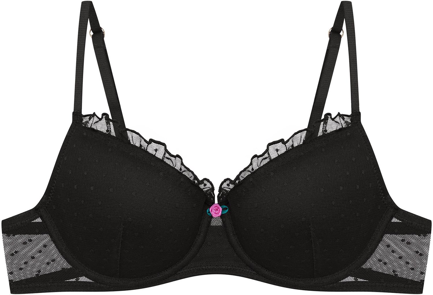 ESOTIQ Verberry Bloovii - Push-upbeha - Zwart - 65D - Katoenen voering Zwart;Roze