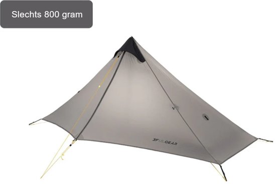3F UL GEAR Lanshan 1 – 1-persoons Tent – Ultra Lichtgewicht – 3 seizoenen trekking tent – Waterdicht – Kampeertent – Kamperen – Dubbeldaks trekkerstent – Hiking & Wandelen – Grijs — afbeelding 3