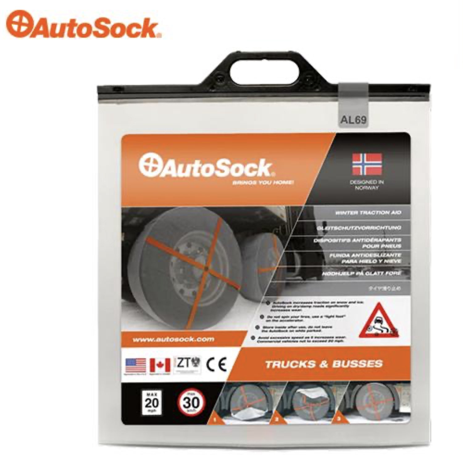 AutoSock Truck HP AL69 – Sneeuwsokken voor Vrachtwagen – Textiele Sneeuwkettingen – Extra Grip op Sneeuw en IJs – Set van 2 Stuks productafbeelding