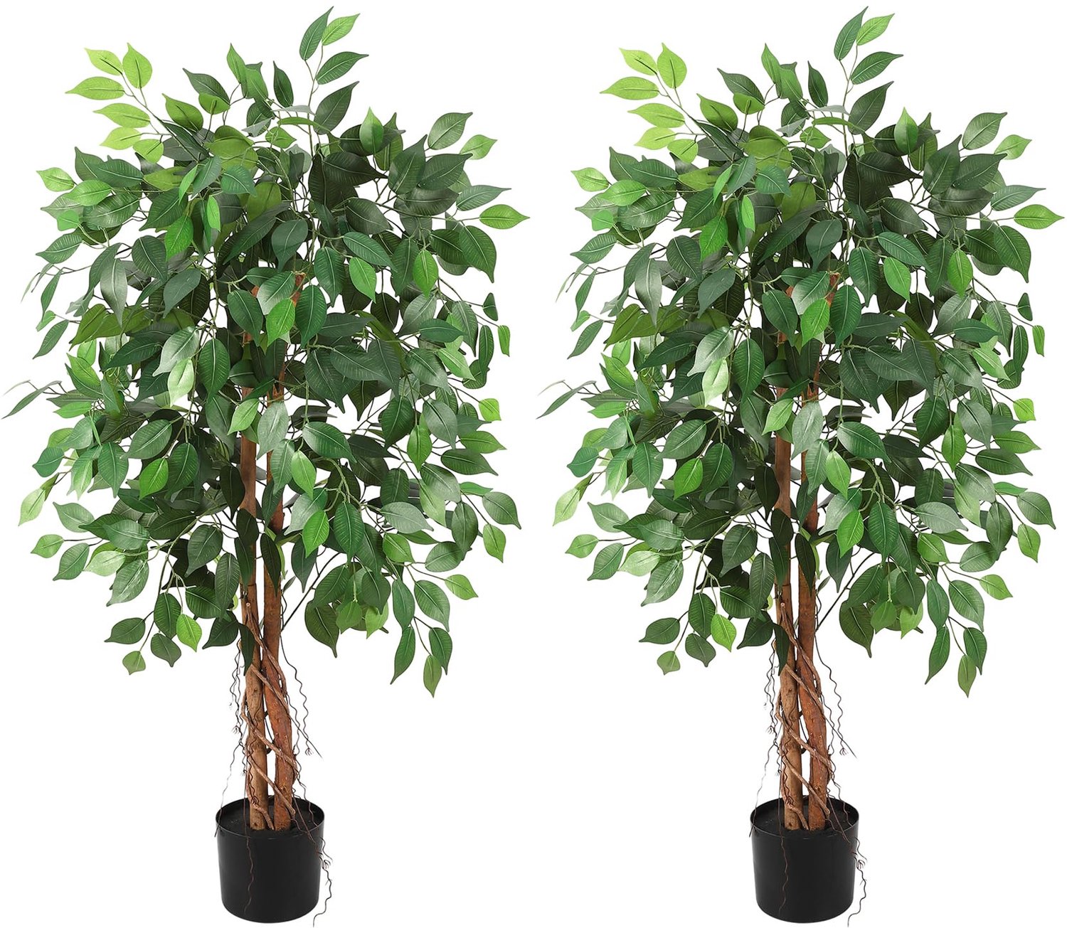 Triumpunpre 120cm Kunstmatige vijgenboom, realistische bladeren, decoratie voor binnen en buiten, perfect groen voor thuis en kantoor