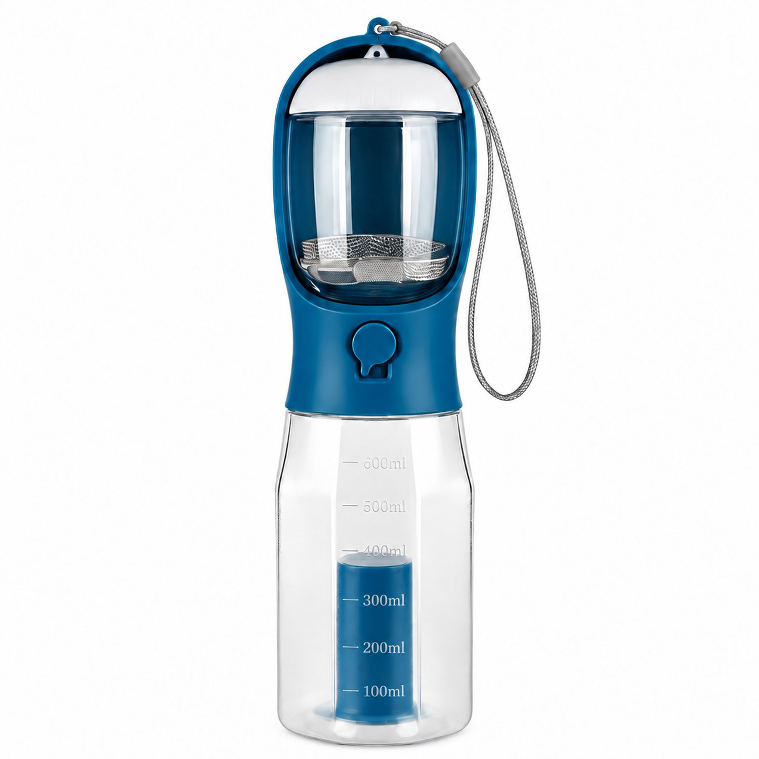 K&R Ventures 3-in-1 drinkfles huisdieren - 600 ml - Donkerblauw