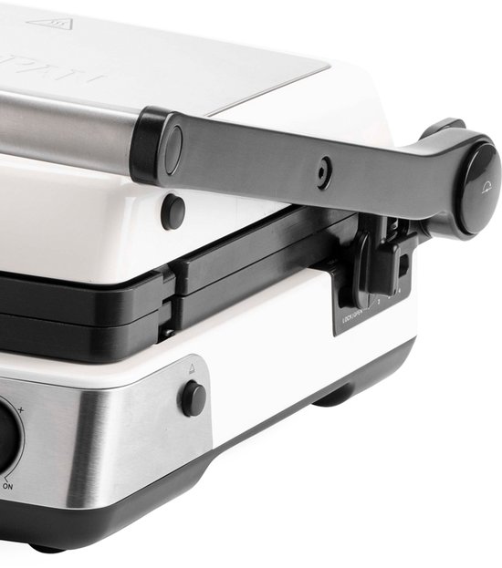 GreenPan Elite Contact Grill - PFAS-vrije antikleeflaag - LCD-display - Antislip - Vermogen: 2200 W - Koudgreep - Met extra wafelplaten - Cloud Cream — afbeelding 2