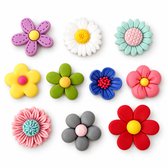 Koelkastmagneten Bloemen - 10 Stuks - 3D Bloemen Magneten van Hars - Decoratieve Magneetjes - Voor Koelkast en Magnetisch Whiteboard - Voor Foto's en Notities - Kleurrijk