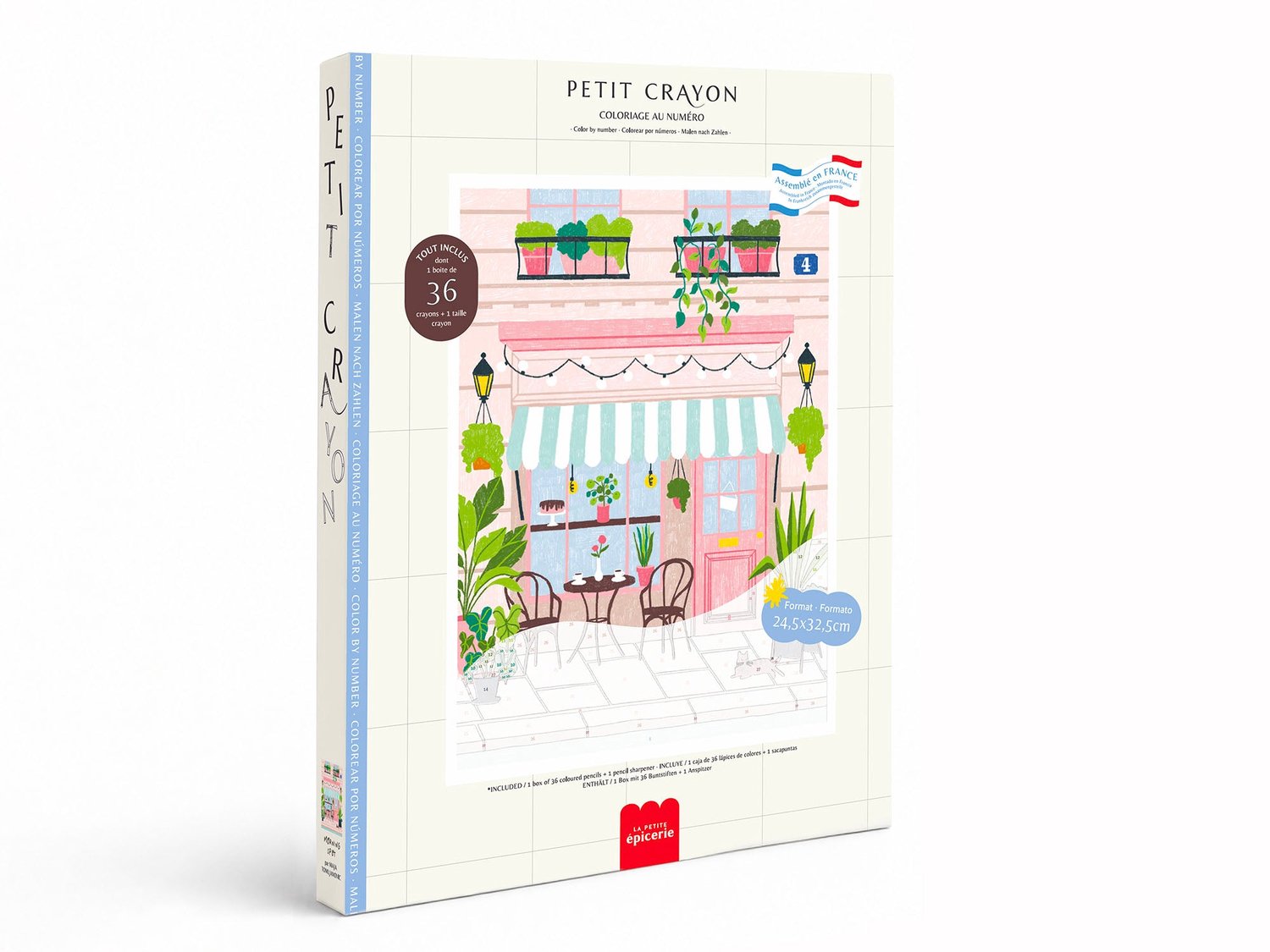 La Petite Épicerie Petit Crayon Morning Spot – Kleuren op Nummer met 36 Kleurpotloden, Creatieve Hobbyset