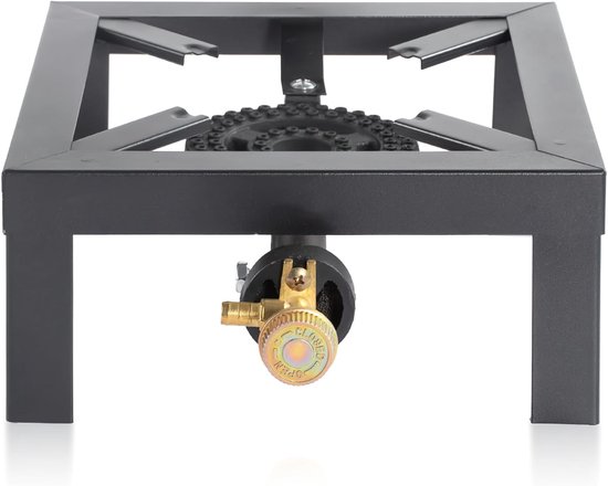 Gietijzeren Gasbrander - 6800W - Stevig en Duurzaam - voor Kamperen en Buiten Koken - 24.5 × 24.5 × 11 cm — afbeelding 5