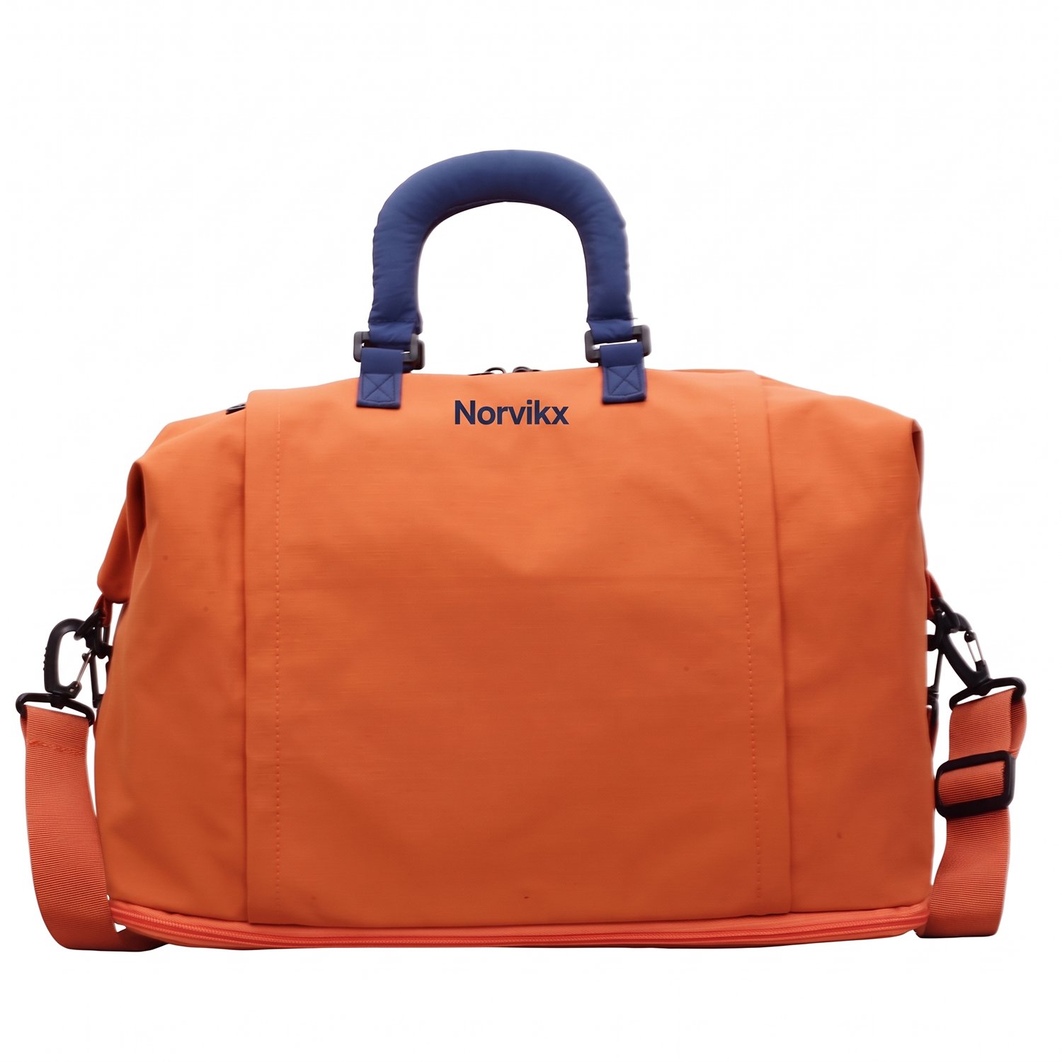 Norvikx Stijlvolle Weekendtas voor Dames en Heren - Grote Reistas met Handige Buitenvakken voor Snelle Toegang - Inclusief Duurzame Schouderband en Stevige Haken - Fijn, Zacht en Comfortabel Design - Reizen & Sporten - Oranje