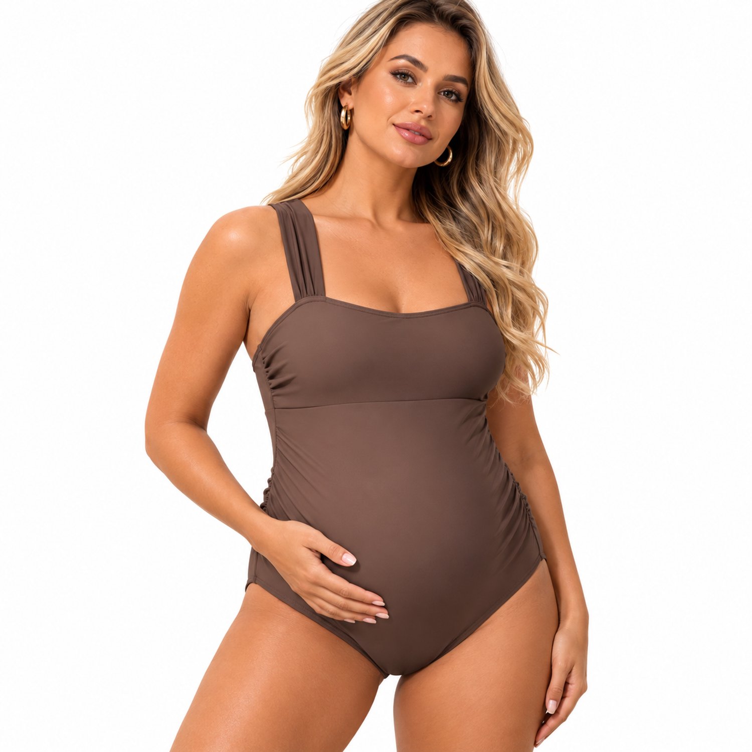 RedParrot Zwangerschap Badpak - Bruin - Bikini - Donker