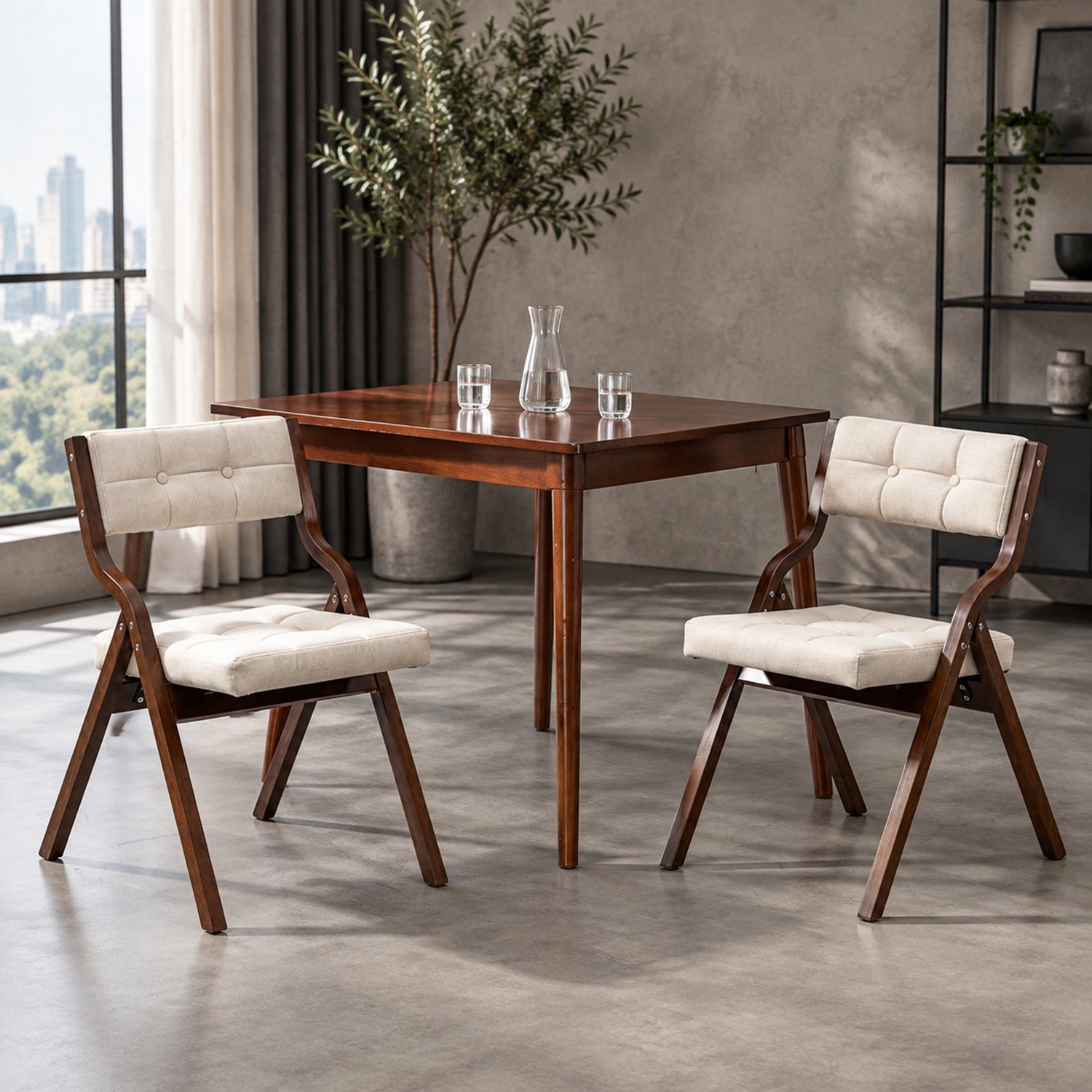 CHICFURN Klapstoel - Opvouwbaar - Gestoffeerd - Crème