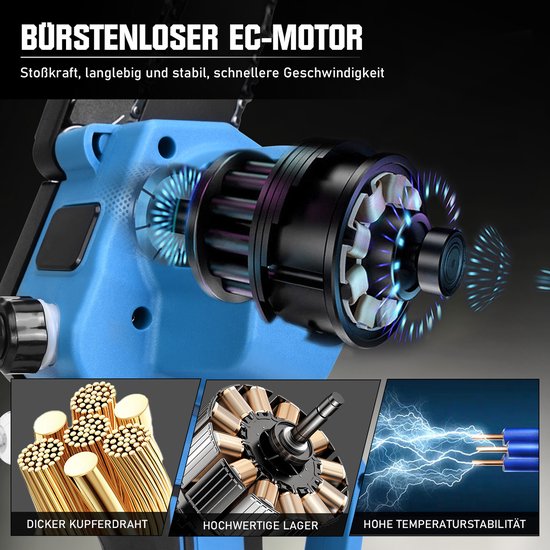 450W Accu Kettingzaag 6 + 8 inch 4000 mAh Auto-Oliër 12m/s 22500RPM Borstelloze EC Motor Veiligheidsslot Mini Elektrisch handkettingzaag Compatibel met Makita 18V Accu Voor Tuin Boomsnoeien Hout — afbeelding 3