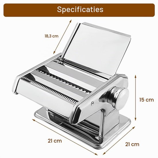 handmatige pastamachine, roestvrijstalen pastasnijder met instelknop voor meerdere dikte-instellingen voor spaghetti noedels lasagne beste pastamachine noodle machine — afbeelding 4