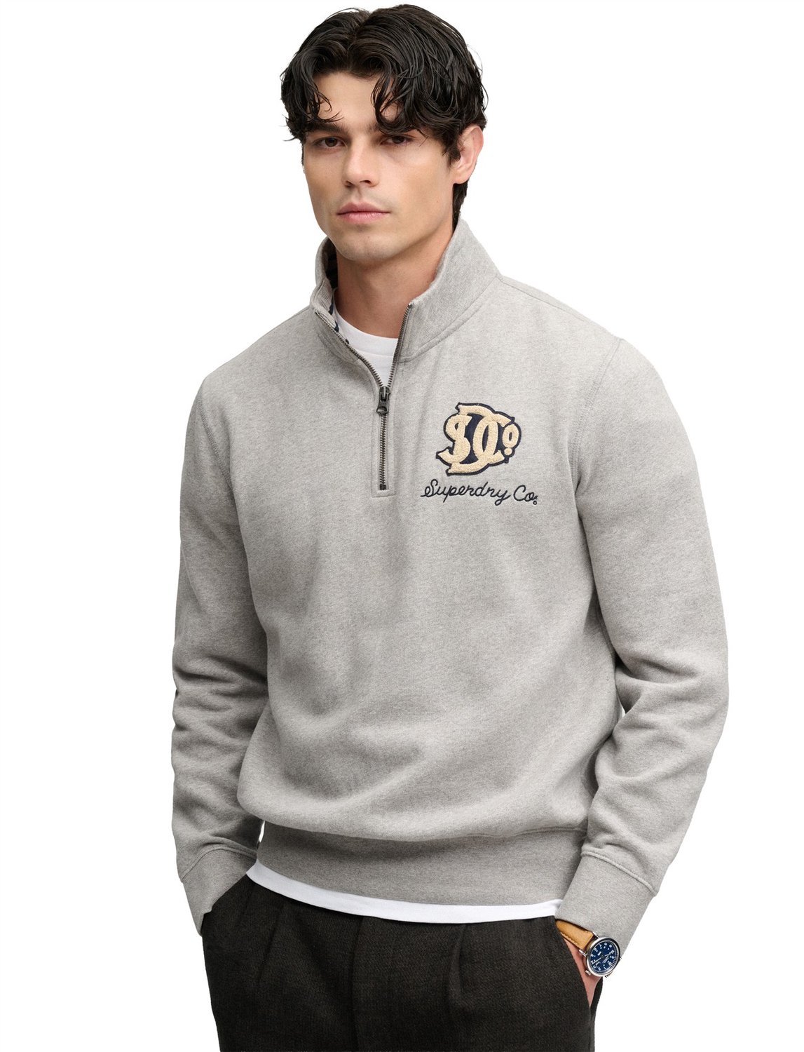 Superdry Vintage Athletic Sweatshirt Met Halve Rits 2XL Man Grijs