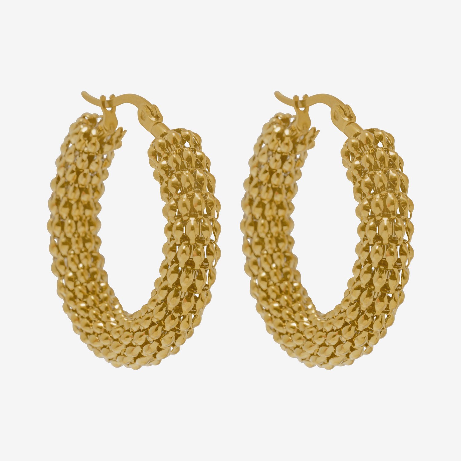 Essenza Twisted Chunky Hoop Earrings Gold