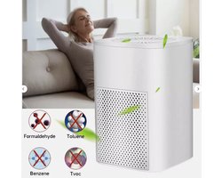 Luchtreiniger 13 x 13 x 19 cm met HEPA-filter en ionisator, wit ABS