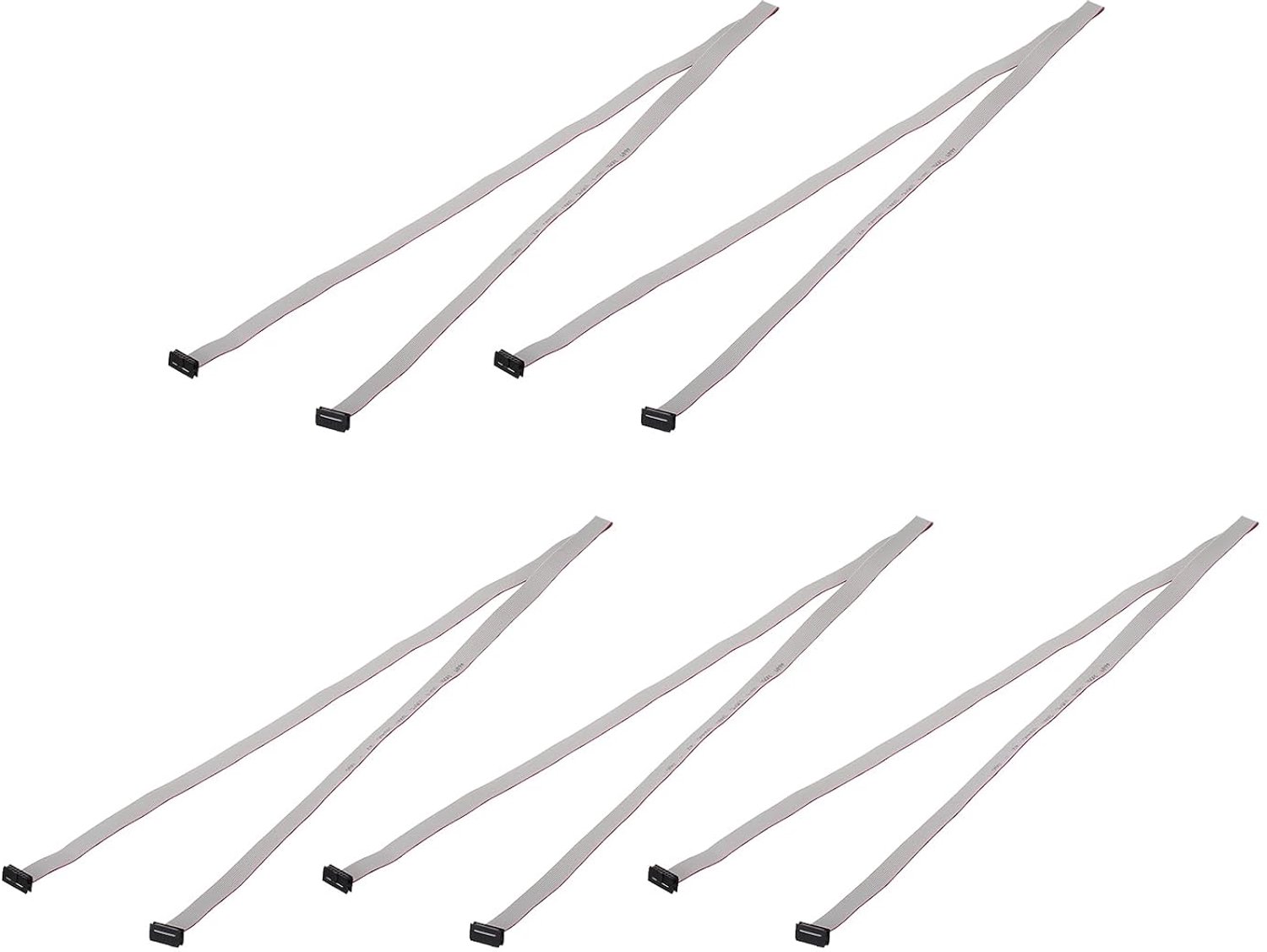 Platte lintkabel 1 m - 10 pinnen - FC naar FC dubbele vrouwelijke connector - ideaal voor industriële elektronica - 5 stuks - Vemera