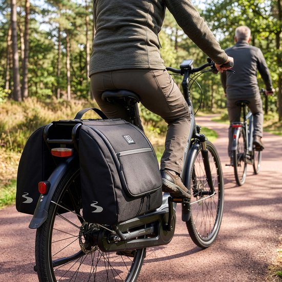 Brisby Dubbele Fietstas 28 Liter – Koeltas en Lunchtas – 4-laags Geïsoleerd – Voor Gewone en Elektrische Fiets – Waterafstotend met Waterdichte Ritsen – Zwart — afbeelding 4