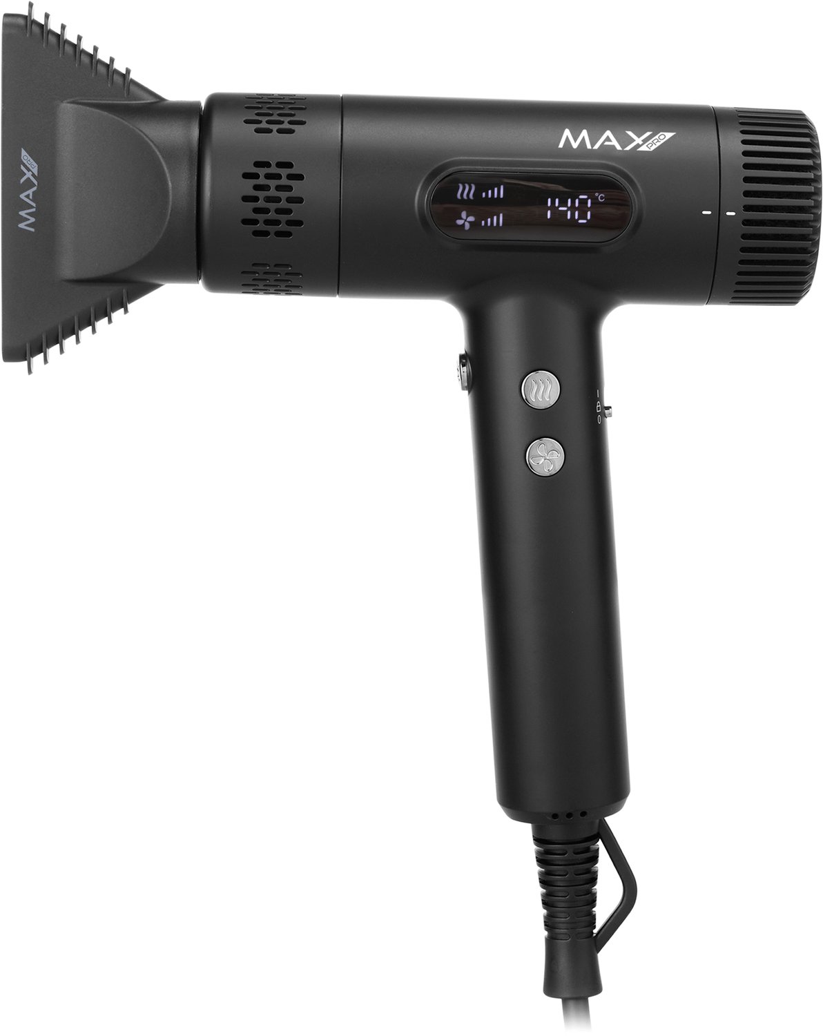 Max Pro LUMO Föhn met Diffuser - Haardroger voor Krullend Haar - Ionische Haarföhn - 110.000 RPM - Blaasmond - Zwart - 4 Snelheden - Haarfohn
