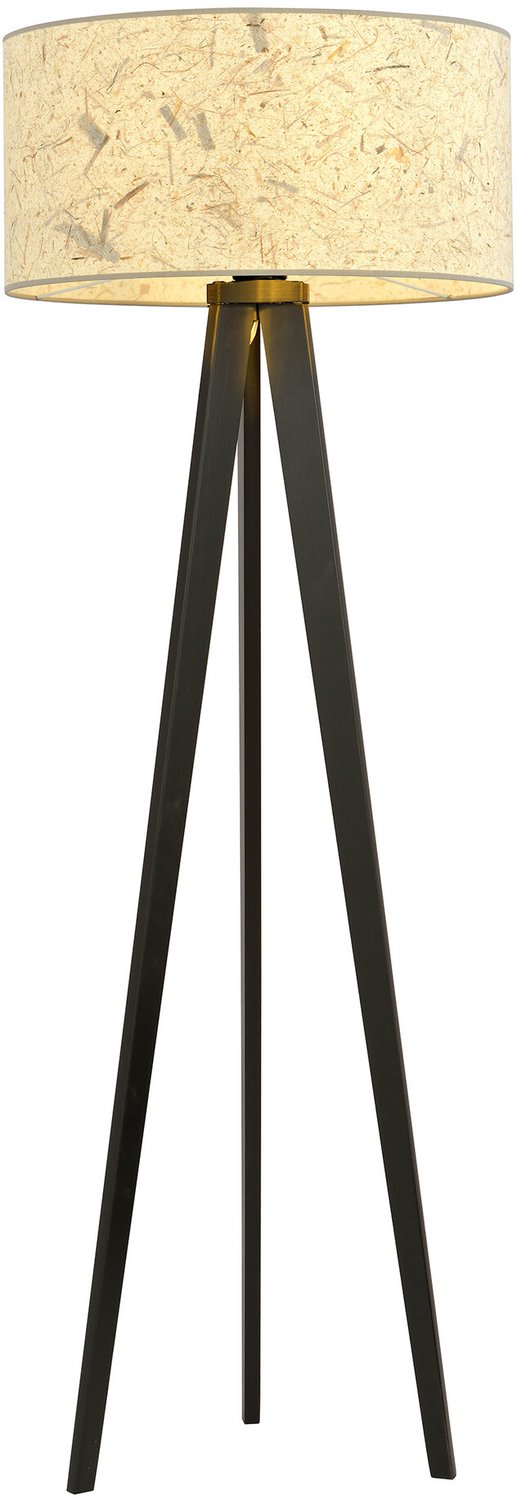 Emibig Greve 3 poot staande lamp met robuuste textielkap koker 1x E27 - Perfect voor sfeervolle verlichting in elke ruimte