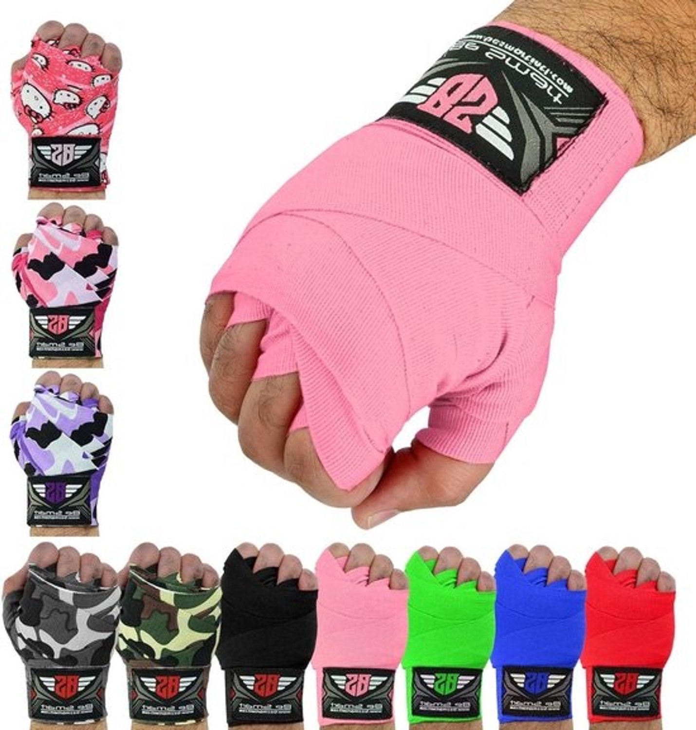 Handwikkelbandages - Binnenhandschoenen MMA - Vechtsporttraining - Ondersteuning knokkels - 3.5 Meter - Roze