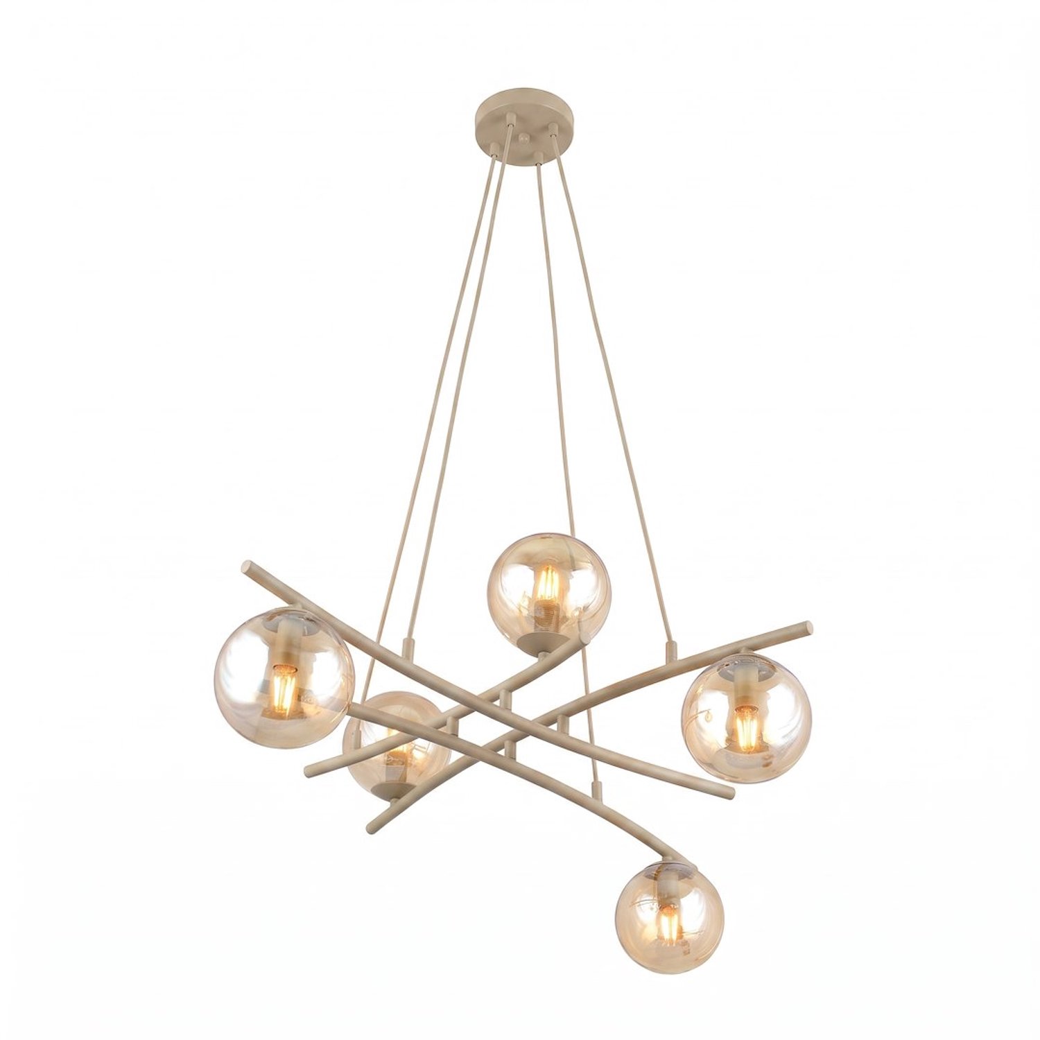Emibig ESSA 5 MOKKA AMBER - Moderne hanglamp voor sfeervolle verlichting