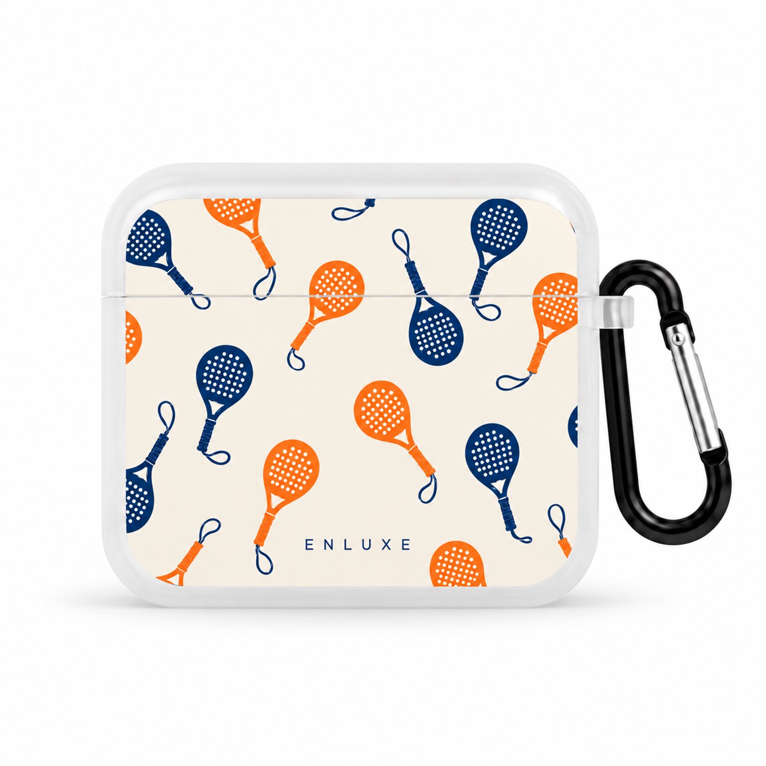 Enluxe AirPods 4/5 Hoesje - Padel Design Oranje & Blauw