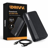 Drivv. Powerbank 20.000 mAh - Inclusief 60W Oplaadkabel - 22.5W Snellaadfunctie - USB / USB C - Externe batterij