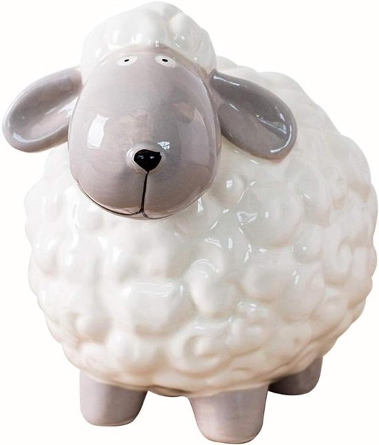 Kleine schaapspaarpot - Decoratief spaarvarken - Geld sparen - Keramiek - One Size - One Color