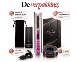 RealThings4You stijltang - draadloze mini stijltang - Keramisch - 2 in 1 krul en stijltang - usb c - handig voor op reis -